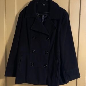 Black George Winter Pea Coat Sz 2X 18W-20W EUC